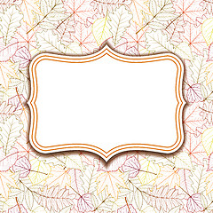 Image showing Frame labels on background with autumn leaves.