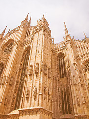 Image showing Retro looking Milan cathedral