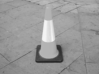 Image showing Black and white Traffic cone