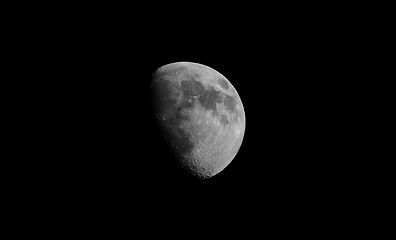 Image showing Black and white Gibbous moon