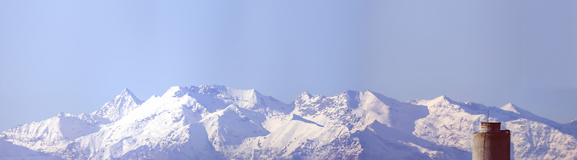 Image showing Retro look Alps mountains