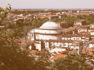 Image showing Retro looking Gran Madre church in Turin