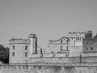 Image showing Black and white Tower of London