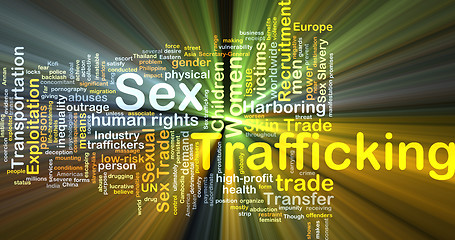 Image showing Sex trafficking background concept glowing