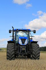 Image showing New Holland T7.250 Tractor on Stubble Field, Vertical View