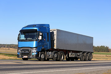 Image showing Blue Renault Trucks T on the Road