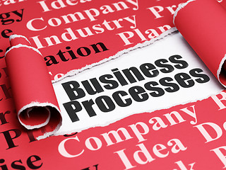 Image showing Business concept: black text Business Processes under the piece of  torn paper