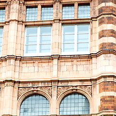 Image showing in europe london old red brick wall and      historical window