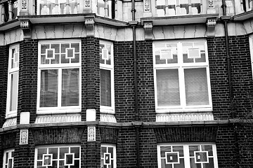 Image showing window in europe london old red brick wall and      historical 