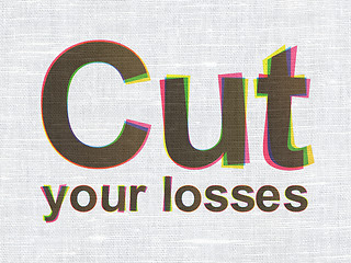 Image showing Finance concept: Cut Your losses on fabric texture background