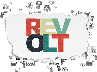 Image showing Political concept: Revolt on Torn Paper background