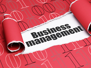 Image showing Finance concept: black text Business Management under the piece of  torn paper