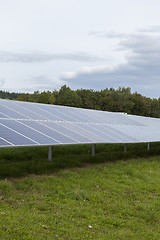 Image showing Field with blue siliciom solar cells alternative energy