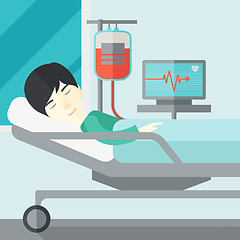 Image showing Patient lying in bed.