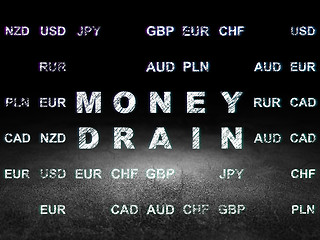 Image showing Currency concept: Money Drain in grunge dark room