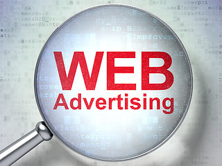 Image showing Marketing concept: WEB Advertising with optical glass