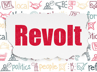 Image showing Politics concept: Revolt on Torn Paper background