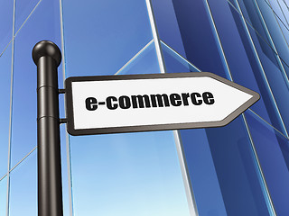 Image showing Finance concept: sign E-commerce on Building background