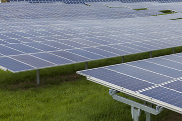 Image showing Field with blue siliciom solar cells alternative energy