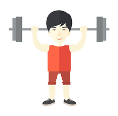 Image showing Man with barbell.