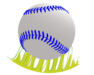 Image showing Baseball ball on grass