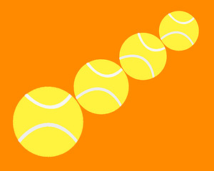 Image showing four tennis balls