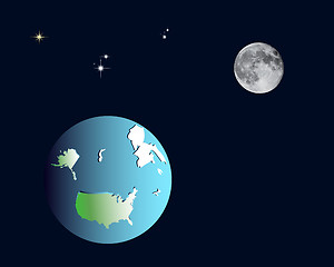 Image showing Moon and Earth