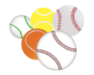 Image showing tennis and baseballs