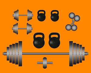 Image showing weights barbell dumbbell