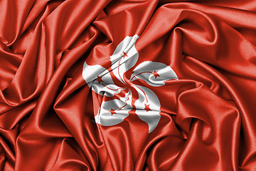 Image showing Satin flag - flag of Hong Kong