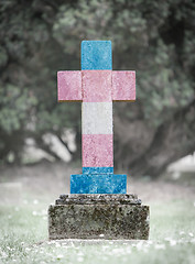 Image showing Very old gravestone in the cemetery