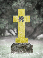 Image showing Very old gravestone in the cemetery