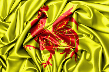 Image showing Satin flag - flag of Wallonia