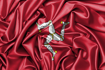 Image showing Satin flag - flag of the Isle of Man