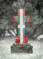 Image showing Very old gravestone in the cemetery