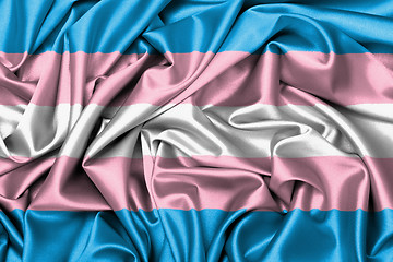 Image showing Satin flag - flag of the Trans Pride