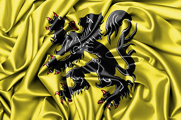 Image showing Satin flag - flag of Flanders