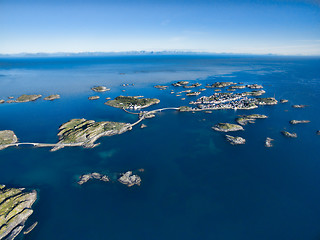 Image showing Henningsvaer from air
