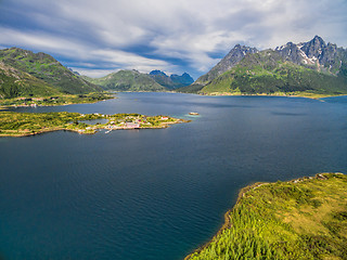 Image showing Fjord and Sildpollnes Church