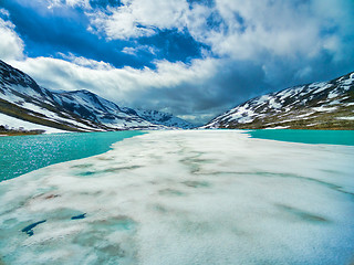 Image showing Thin ice on water