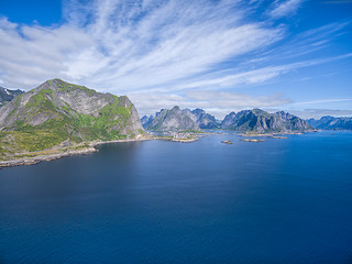 Image showing Picturesque coastline on Lofoten