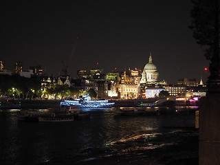 Image showing River Thames in London at night