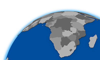 Image showing south Africa on globe political map