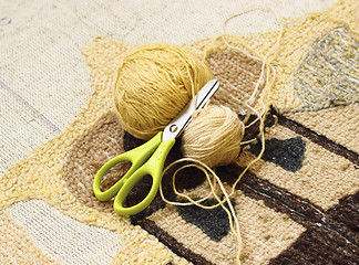 Image showing Knitting with yarn 