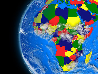 Image showing African continent on political globe