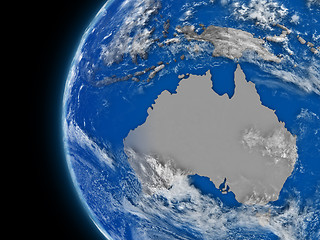 Image showing Australian continent on political globe