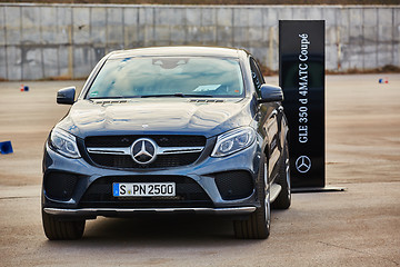 Image showing Kiev, Ukraine - OCTOBER 10, 2015: Mercedes Benz star experience. The series of test drives