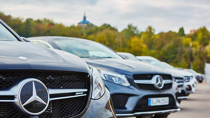 Image showing Kiev, Ukraine - OCTOBER 10, 2015: Mercedes Benz star experience. The series of test drives