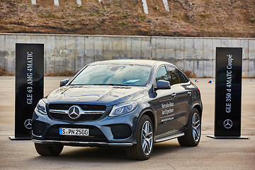 Image showing Kiev, Ukraine - OCTOBER 10, 2015: Mercedes Benz star experience. The series of test drives