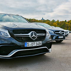 Image showing Kiev, Ukraine - OCTOBER 10, 2015: Mercedes Benz star experience. The series of test drives